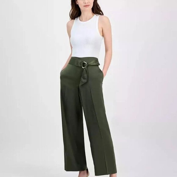 Anne Klein Pants - Ann Klein Wide leg Pants size large color is Olive Green NWOT!!!!!!